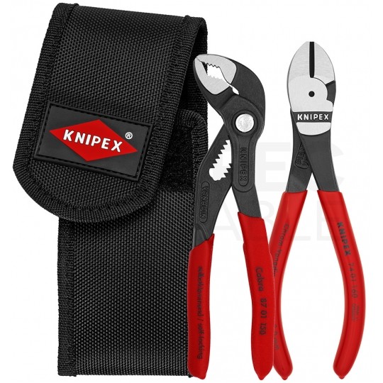 Zestaw Szczypce nastawne Cobra 150mm + Szczypce tnące ze zwiekszonym przełożeniem 160mm w Etui na pasek KNIPEX 00 20 72 V02