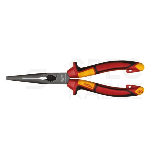 Zestaw szczypiec izolowanych dla elektryka: kombinerki, szczypce długie okrągłe, szczypce boczne VDE 1kV MILWAUKEE