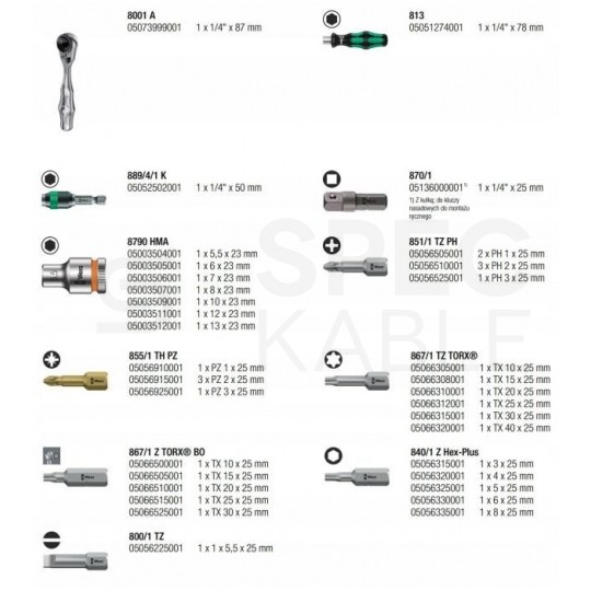 Zestaw Tool-Check Plus z grzechotką 1/4" WERA