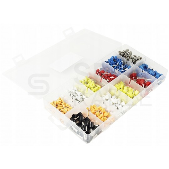 Zestaw tulejek kablowych izolowanych pojedynczych i podwójnych HI / TE DIN 0,5-6,0mm2 800szt w pudełku ADELID