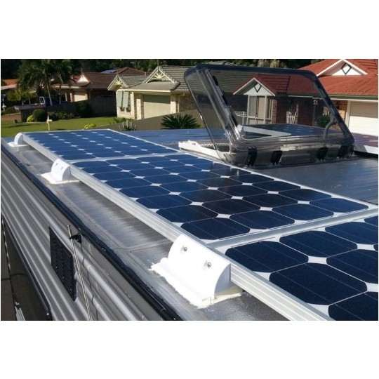 Zestaw uchwytów montażowych + przejściówa dachowa do turystycznych paneli solarnych 100W-180W na kamper