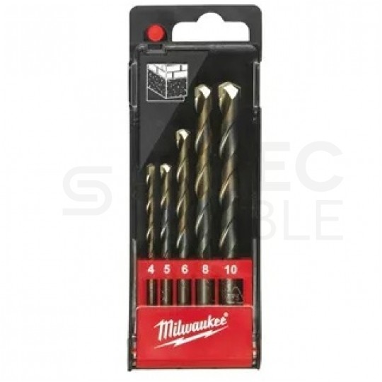 Zestaw widiowych wierteł do betonu 5szt. 4-10mm MILWAUKEE