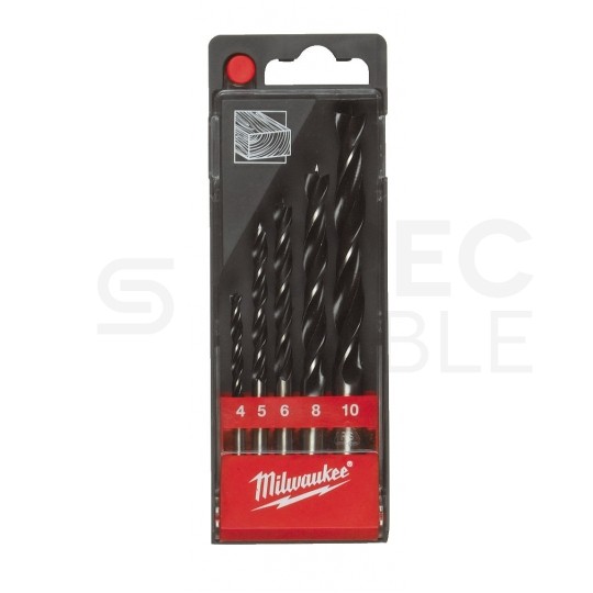 Zestaw wierteł czołowych do drewna i płyt wiórowych 4-10mm w kasecie 5szt MILWAUKEE