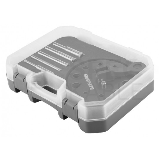 Zestaw wierteł diamentowych z prowadnicą do obróbki twardych materiałów 5-12mm w walizce 5szt. GRAPHITE 55H541