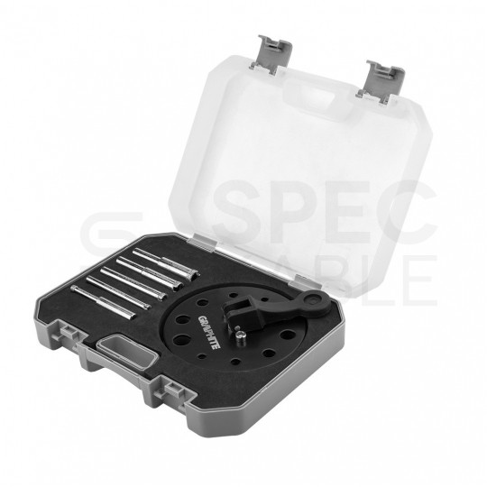 Zestaw wierteł diamentowych z prowadnicą do obróbki twardych materiałów 5-12mm w walizce 5szt. GRAPHITE 55H541