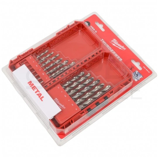 Zestaw wierteł do metalu HSS-G 1-10mm w kasecie 19szt. Thunderweb MILWAUKEE