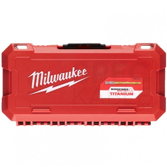 Zestaw wierteł do metalu HSS-G 2-10mm w kasecie 19szt. RED HEX Shockwave Impact Duty MILWAUKEE