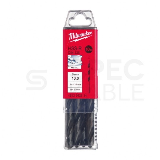 Zestaw wierteł do metalu HSS-R walcowane 10x133mm 10szt MILWAUKEE
