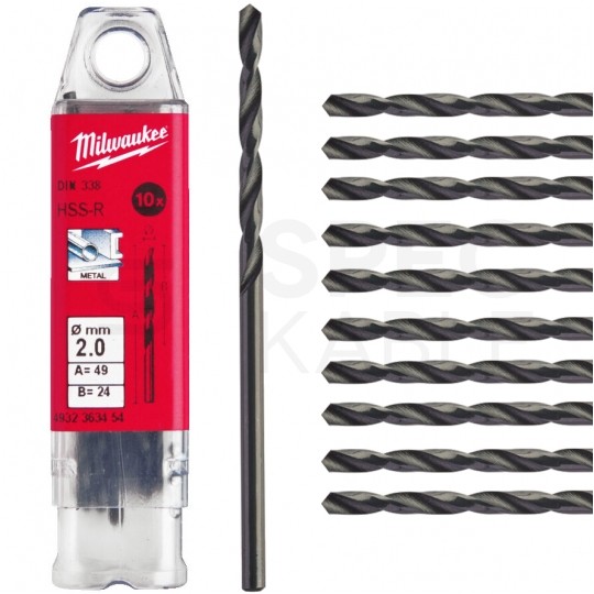 Zestaw wierteł do metalu HSS-R walcowane 2x49mm 10szt. MILWAUKEE