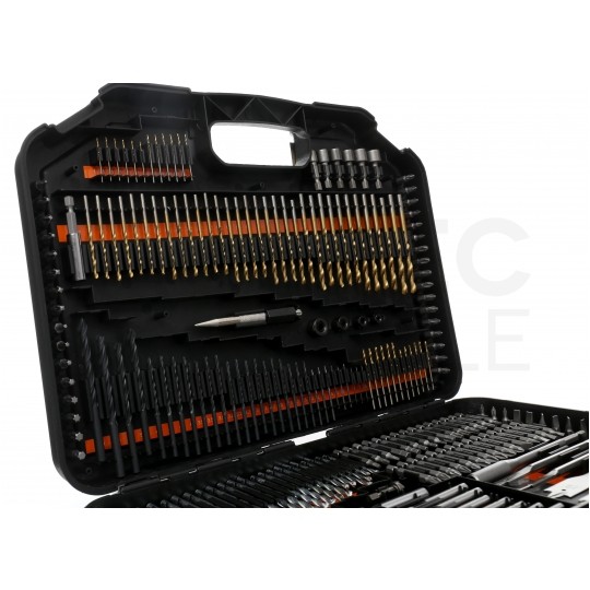 Zestaw wierteł (HSS), bitów i otwornic 246szt. w walizce Kraft&Dele KD999