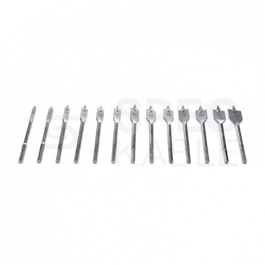 Zestaw wierteł łopatkowych do drewna 13szt. Kraft&Dele