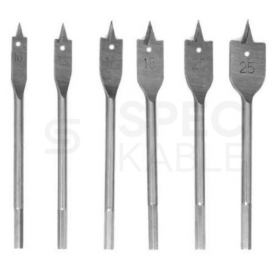 Zestaw wierteł łopatkowych do drewna 6szt. Kraft&Dele