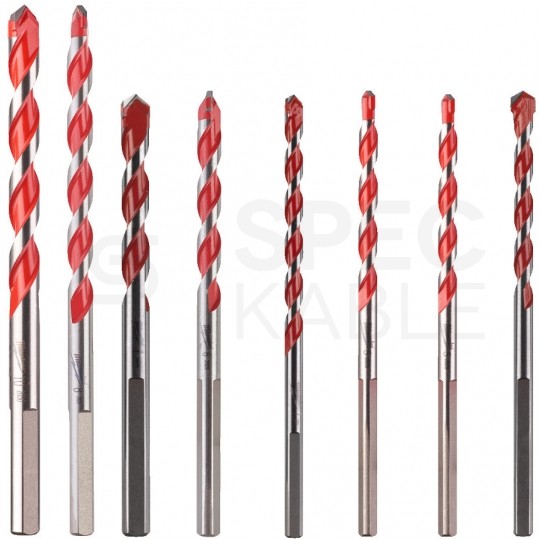 Zestaw wierteł udarowych do betonu, cegły PREMIUM 4-10mm w kasecie 8szt HDB MILWAUKEE