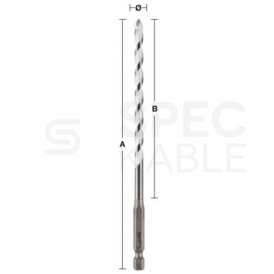 Zestaw wierteł uniwersalnych do betonu, cegły, kamienia 4-12mm w kasecie 8szt Shockwave Impact Duty MILWAUKEE