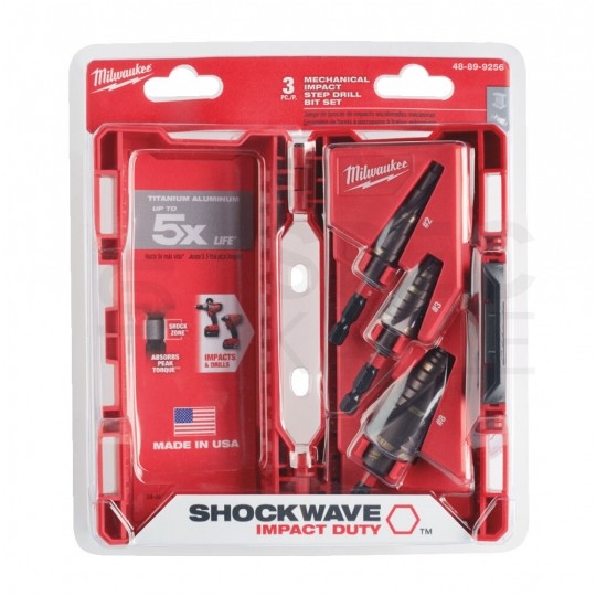 Zestaw wierteł wielostopniowych udarowych 3szt MILWAUKEE