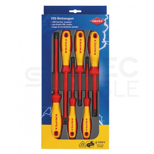 Zestaw wkrętaków 4xPŁ + 2xPH 1000V KNIPEX + Nóż hakowy do kabli 8-28mm JOKARI