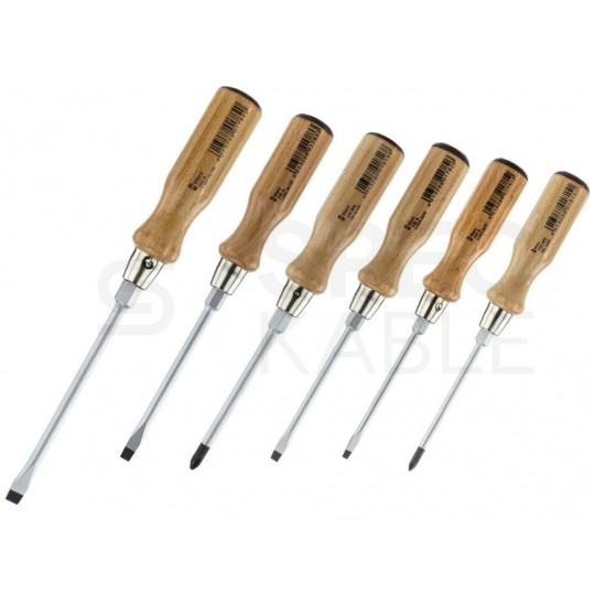 Zestaw wkrętaków 4xPŁ + 2xPH drewniana rękojeść WERA