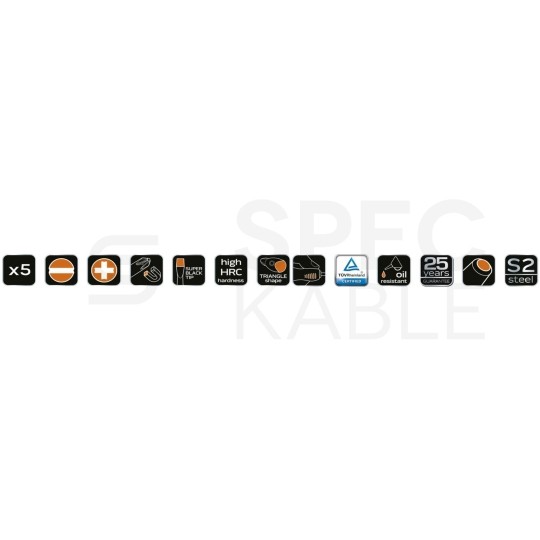 Zestaw wkrętaków do pobijania 5 sztuk: 3x płaskie PŁ + 2x krzyżowe PH NEO 04-240