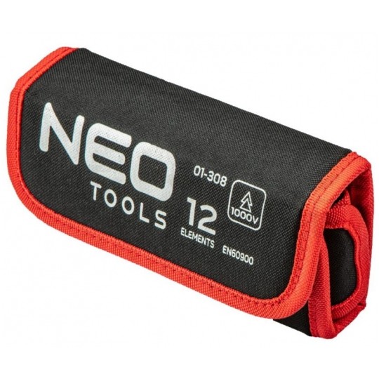 Zestaw wkrętaków izolowanych dla elektryka 11 sztuk: rękojeść + 7x płaskie PŁ + 3x krzyżowe PH + próbnik NEO 01-308