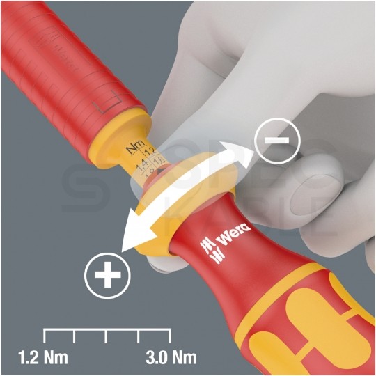 Zestaw wkrętaków izolowanych dla elektryka 15 sztuk: rękojeść dynamometryczna 1,2-3 Nm + 4x płaskie PŁ + 2x krzyżowe PH + 2x PZ + 4x gwiazdkowe TX + próbnik + etui 1kV VDE Kompakt Take it easy WERA