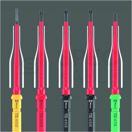 Zestaw wkrętaków izolowanych dla elektryka 24 sztuki: 2x rękojeść + 4x płaskie PŁ + 4x krzyżowe PH + 2x PZ/S + 4x gwiazdkowe TX + etui 1kV + szczypce KNIPEX 08 26 185 VDE Kompakt Take it easy WERA