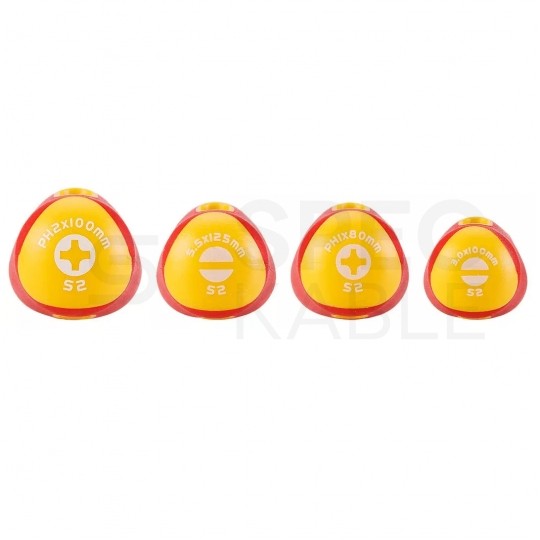 Zestaw wkrętaków izolowanych dla elektryka 4 sztuki: 2x płaskie PŁ + 2x krzyżowe PH 1kV VDE SLIM NEO 04-144