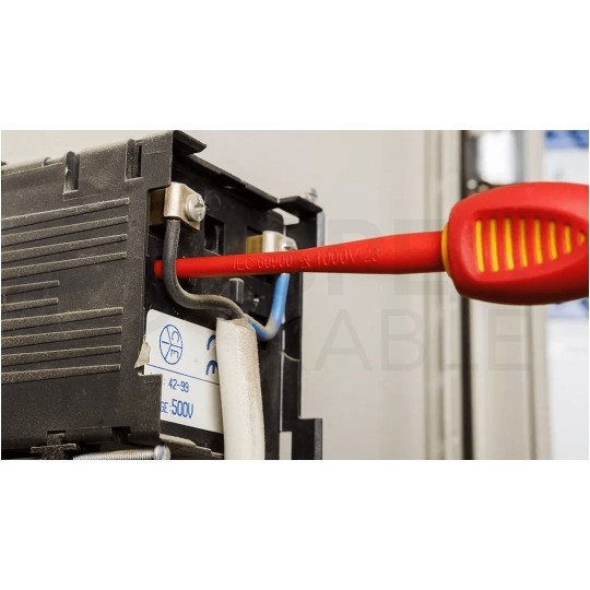 Zestaw wkrętaków izolowanych dla elektryka 4 sztuki: 2x płaskie PŁ + 2x krzyżowe PH 1kV VDE SLIM NEO 04-144