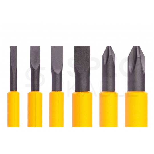 Zestaw wkrętaków izolowanych dla elektryka 6 sztuk: 4x płaskie PŁ + 2x krzyżowe PH 1kV VDE Kraftform WERA