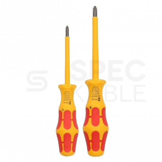 Zestaw wkrętaków izolowanych dla elektryka 6 sztuk: 4x płaskie PŁ + 2x krzyżowe PH 1kV VDE Kraftform WERA