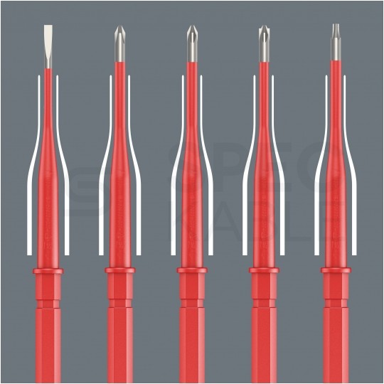 Zestaw wkrętaków izolowanych dla elektryka 8 sztuk: rękojeść + 7x gwiazdkowe TX + etui 1kV VDE Kompakt WERA