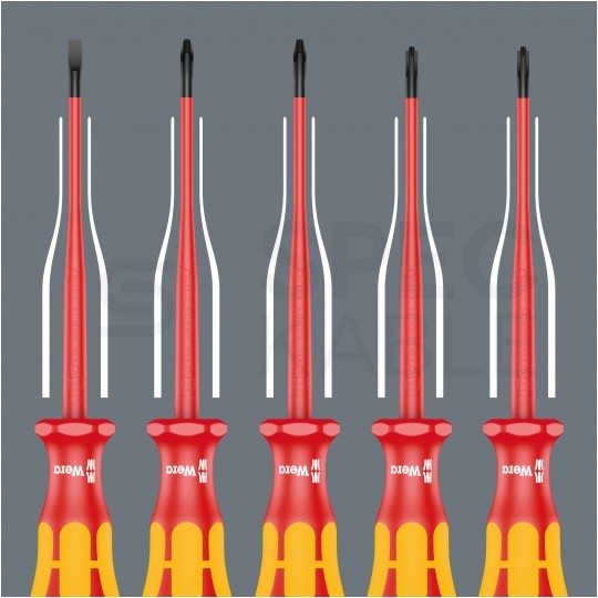 Zestaw wkrętaków izolowanych dla elektryka 8 sztuk: rękojeść + 7x gwiazdkowe TX + etui 1kV VDE Kompakt WERA