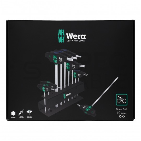 Zestaw wkrętakow rowerowych uniwersalnych z rękojeścią poprzeczną 10 elementów Bicycle Set 6 WERA