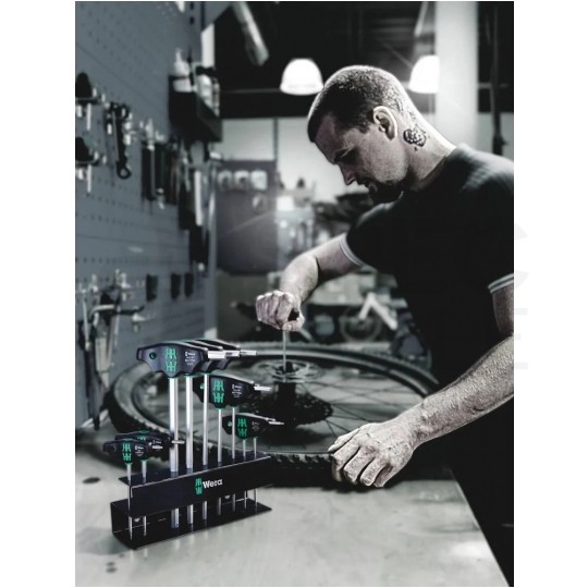 Zestaw wkrętakow rowerowych uniwersalnych z rękojeścią poprzeczną 10 elementów Bicycle Set 6 WERA