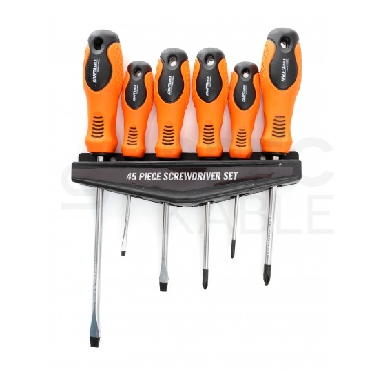 Zestaw wkrętaków, szczypiec i bitów 45szt. Kraft&Dele