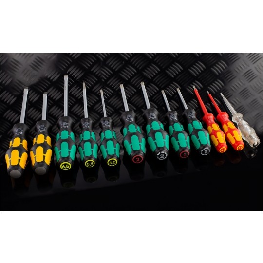 Zestaw wkrętaków uniwersalnych Wera XXL 11 sztuk + próbnik i 2 wieszaki