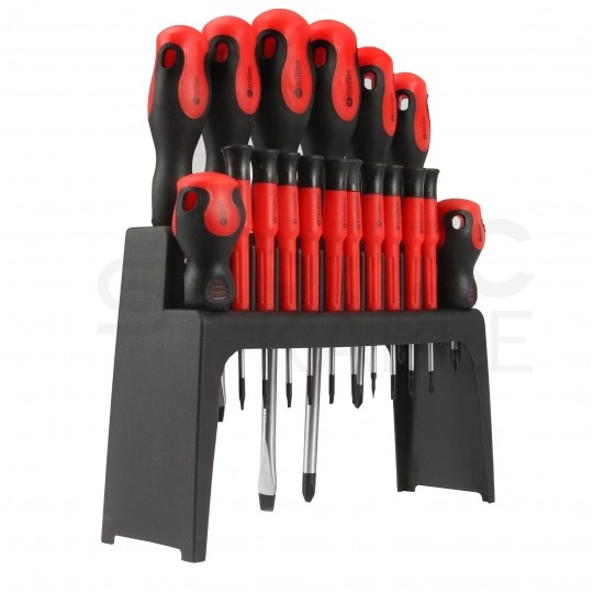 Zestaw wkrętaków z magnesem + podstawka CrV 18szt. MAR-POL