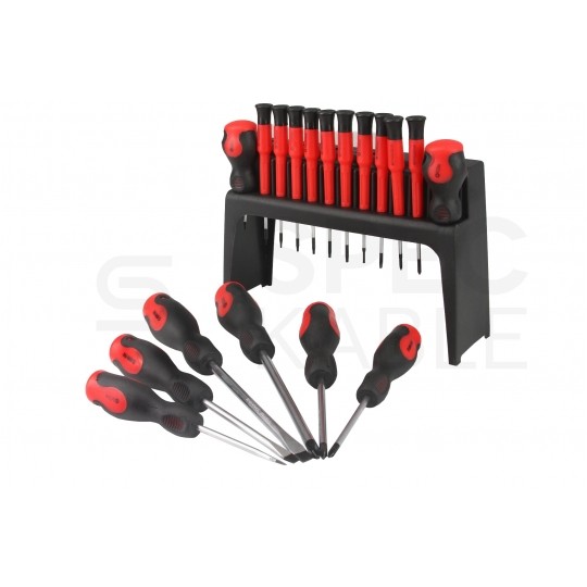 Zestaw wkrętaków z magnesem + podstawka CrV 18szt. MAR-POL