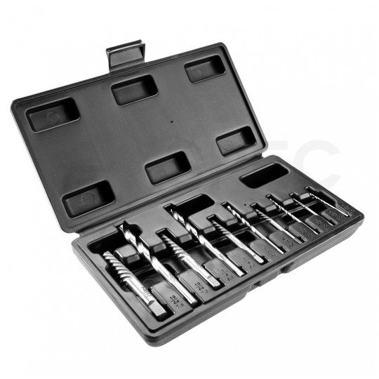 Zestaw wykrętaków do zerwanych śrub 2-7.5mm z wiertłami pilotującymi 10szt.NEO 09-609