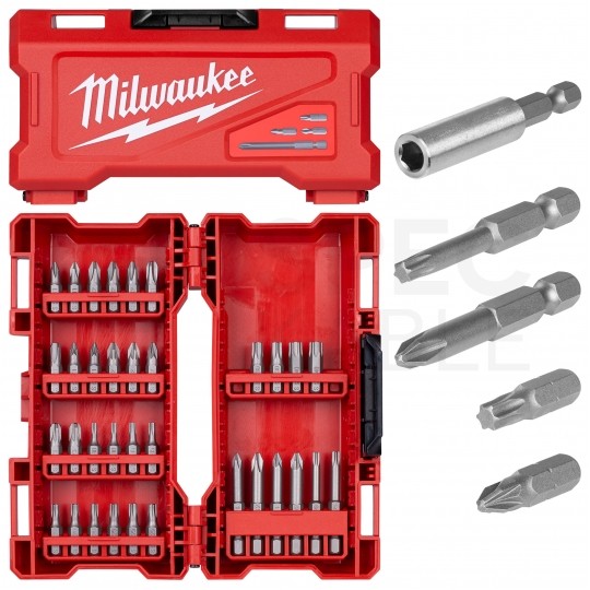 Zestaw wytrzymałych bitów nasadek z uchwytem 35szt. Milwaukee