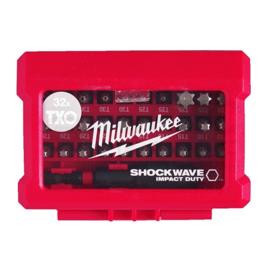 Zestaw wytrzymałych udarowych bitów nasadek TORX 32 szt Shockwave Impact Duty Milwaukee