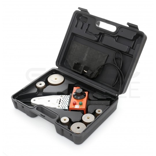 Zgrzewarka sieciowa 230V 1500W do rur z tworzyw sztucznych PCV PP max. 63mm w zestawie z akcesoriami i walizką Kraft&Dele KD3071