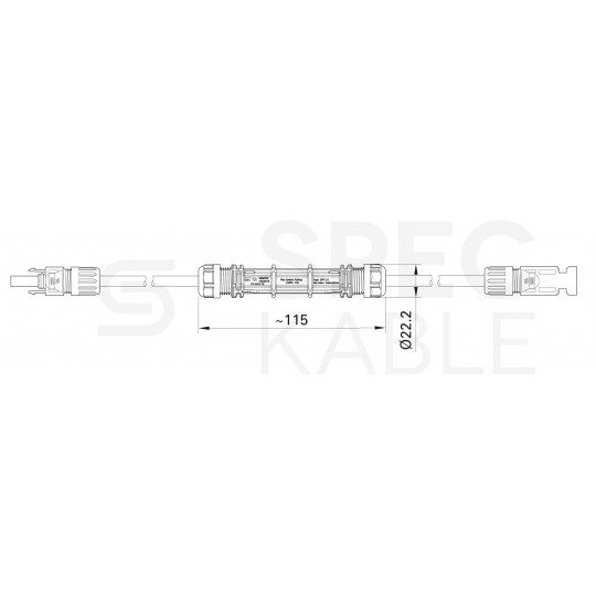 Złącze bezpiecznikowe solarne MC4 1000V DC 15A IP68 na 0,5m przewodzie solarnym MC4 6mm2 Staubli Multi-Contact