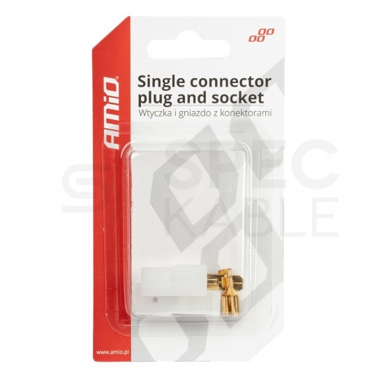 Złącze elektryczne samochodowe 1 PIN Komplet wtyk + gniazdo AMIO