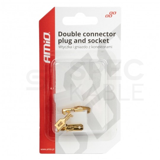 Złącze elektryczne samochodowe 2 PIN Komplet wtyk + gniazdo AMIO
