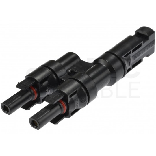 Złącze solarne MC4 dwójnik równoległy fotowoltaiczny PV IP67 2x gniazdo (+) -> 1x wtyk (-)