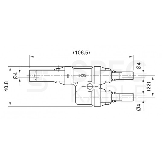 Złącze solarne MC4 dwójnik równoległy fotowoltaiczny PV IP67 Staubli Multi-Contact 2x gniazdo(+) -> 1x wtyk(-)