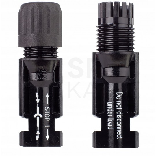 Złącze solarne MC4 komplet (wtyk + gniazdo) Konektor na przewód 4-6mm2 1000V IP68 Staubli (Multi-Contact)