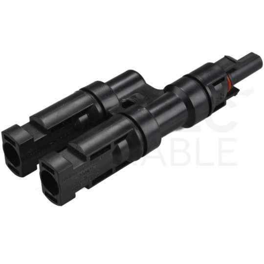 Złącze solarne typu MC4 dwójnik równoległy fotowoltaiczny PV IP67 NEKU Komplet 2szt. (1szt. gniazdo -> 2x wtyk + 1szt. wtyk -> 2x gniazdo)