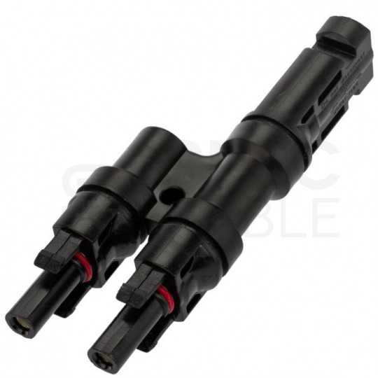 Złącze solarne typu MC4 dwójnik równoległy fotowoltaiczny PV IP67 VCX Komplet 2szt. (1szt. gniazdo -> 2x wtyk + 1szt. wtyk -> 2x gniazdo)