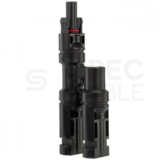 Złącze solarne typu MC4 dwójnik równoległy fotowoltaiczny PV IP67 VCX Komplet 2szt. (1szt. gniazdo -> 2x wtyk + 1szt. wtyk -> 2x gniazdo)